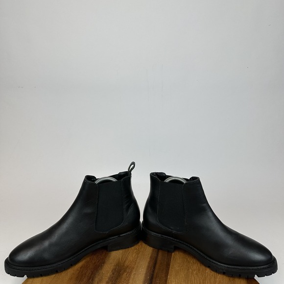 Womens Steve Madden Leopold Black Leather Chelsea Ankle Booties Size 9.5 M GUC - Picture 8 of 10